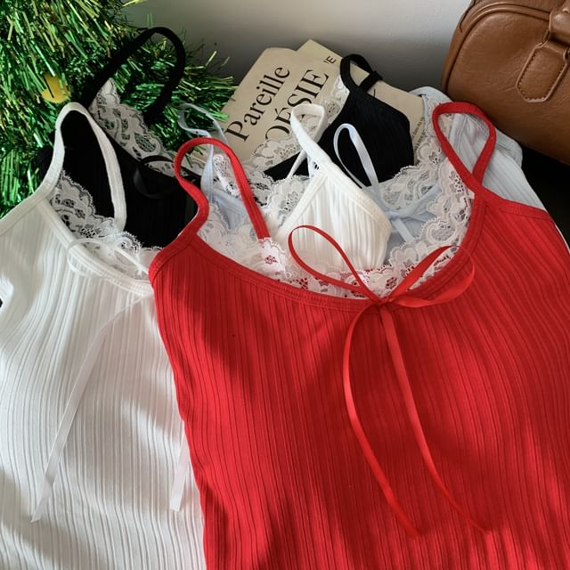 Closette-Lace Trim Camisole Top