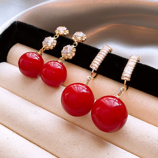 Calafa-Rhinestone Ball Drop Earring