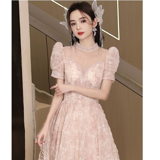 MSSBridal - Short-Sleeve Lace A-Line Evening Gown | YesStyle MSSBridal - Short-Sleeve Lace A-Line Evening Gown | YesStyle