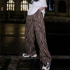 Porstina - Zebra Print Harem Pants Porstina - Zebra Print Harem Pants