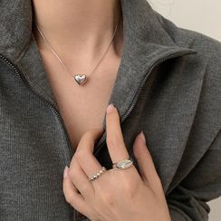 Honne - Heart Pendant 925 Sterling Silver Necklace