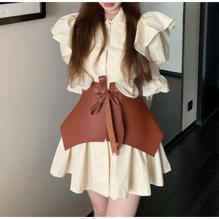 corset dress puff sleeve