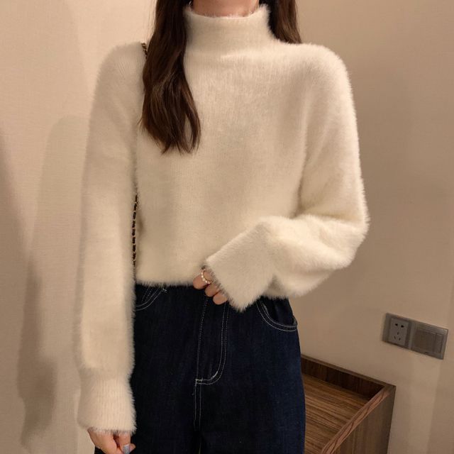 Line & dot hot sale fuzzy alder sweater