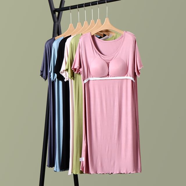 KUMI-Plain Pajama Dress
