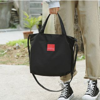 nylon tote bag with shoulder strap