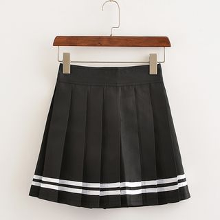 College Affair - Stripe Pleated Mini Skirt | YesStyle