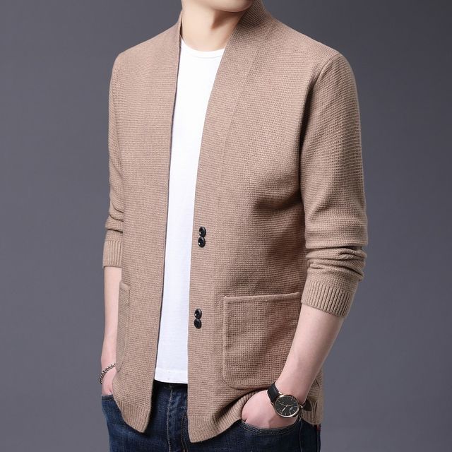 Bay Go Mall-Plain Pocket Cardigan