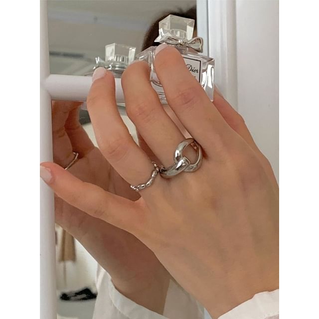 SeoulMall-Set Of 2 Knot Open Ring