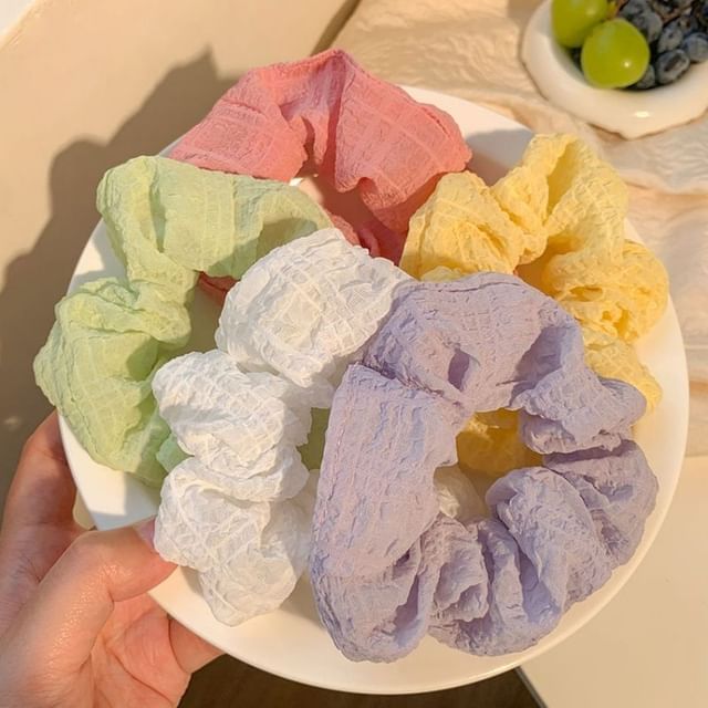 Baburu-Plain Mesh Scrunchie Set