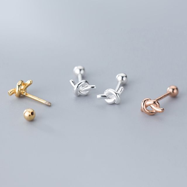 A-ROCH-925 Sterling Silver Knot Earring