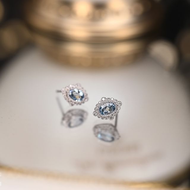 Phoenoa-925 Sterling Silver Rhinestone Stud Earring