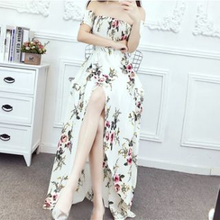 Lycoris - Off-Shoulder Maxi Floral Sundress Lycoris - Off-Shoulder Maxi Floral Sundress