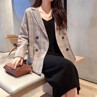 spaghetti strap dress with blazer