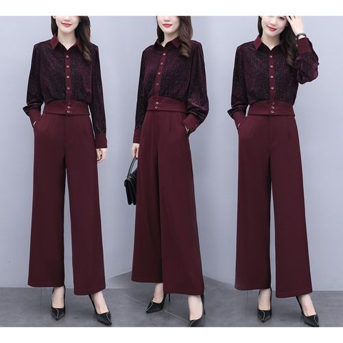 Women 2 Piece Pleated Pants Set Long Sleeve Button Up Shirt Wide Leg Pants  Outfits Fashion Streetwear (Black, S) : : Clothing, Shoes &  Accessories