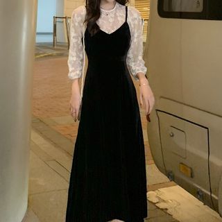 a line midi dress long sleeve