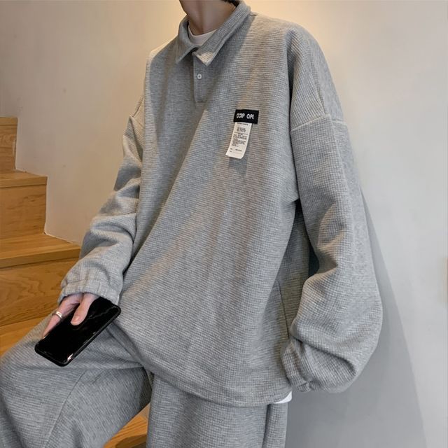 polo sweatshirt and sweatpants set