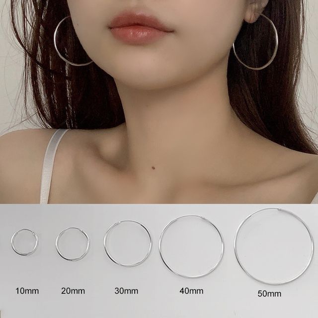 FOON-925 Sterling Silver Hoop Earring