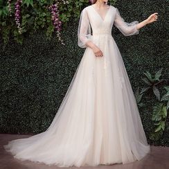 DreesHouse - Long-Sleeve Lace Mermaid Wedding Gown