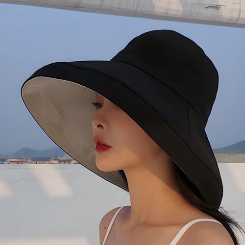 Reversible Wide Brim Bucket Hat for Women and Girls
