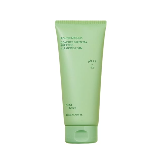 ROUND A’ROUND Comfort Green Tea Purifying Cleansing Foam YesStyle