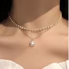 Gemsha - 仿珍珠吊墜多層貼脖項鏈/手鏈