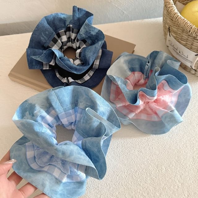Rodiv-Print Layered Scrunchie