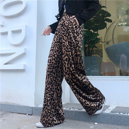 Leopard Print Wide-Leg Pants