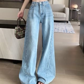 Beem-Mid Rise Washed Flared Jeans