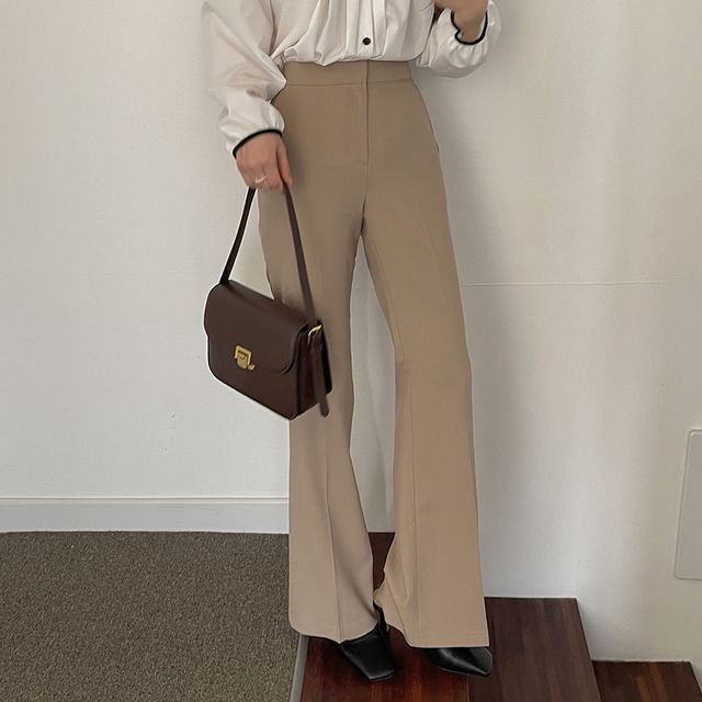 Mid-Rise Bootcut Dress Pants | YesStyle