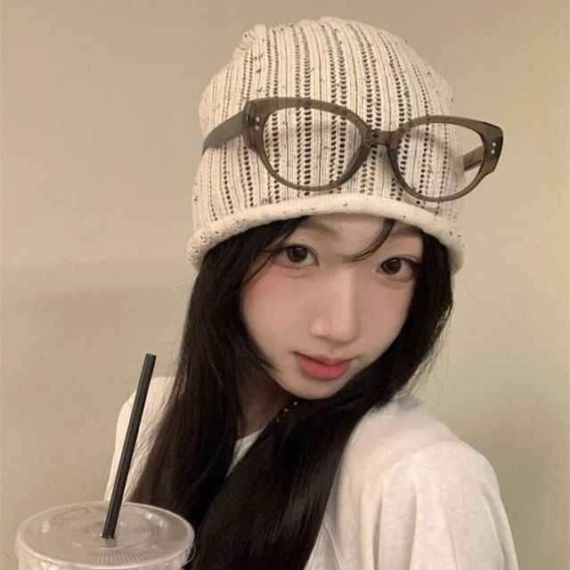 Combon-Melange Ribbed Beanie