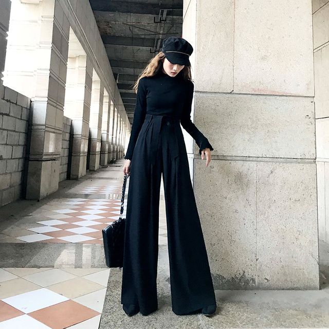 Elbum - Plain High-Waist Wide-Leg Pants | YesStyle