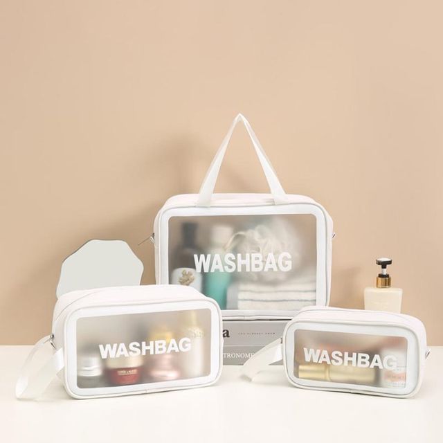 Meetyou - Lettering PVC Makeup Bag (various designs) / Set | YesStyle