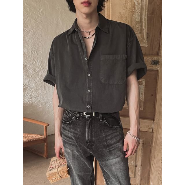 MRCYC-Washed Short-Sleeve Overfit Shirt