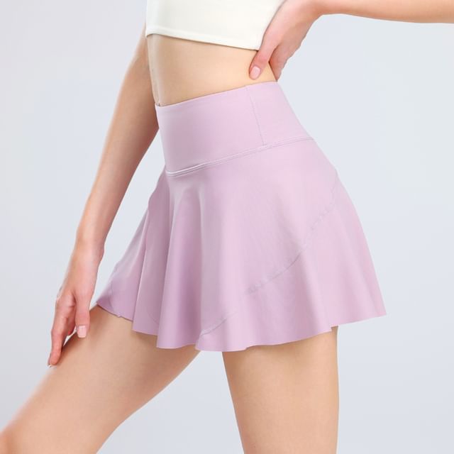 Runyz-High Waist Plain Mini Sports Skort