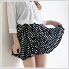 Clair Fashion - Elastic-Waist Dotted Mini Skirt