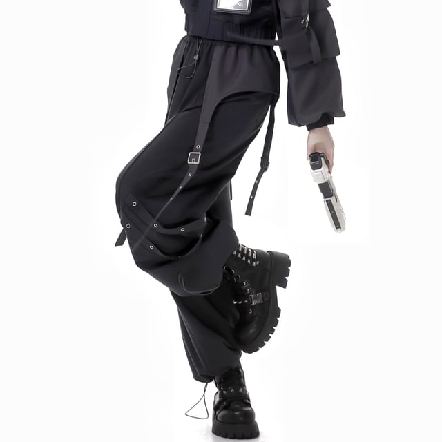 Florimi-High Waist Wide Leg Cargo Pants