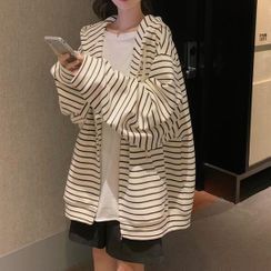 Grendi - Striped Zip Hoodie Grendi - Striped Zip Hoodie