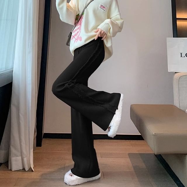 Cloud Nine-High Waist Knit Wide Leg Pants