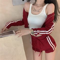 BBChic - 条纹细节拉链夹克 / 迷你裙 / 背心 BBChic - 条纹细节拉链夹克 / 迷你裙 / 背心