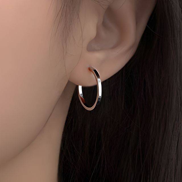 Parskletie-Boucles doreilles créoles en argent sterling poli