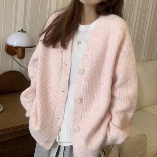 Ukiyo-Plain Ribbed Oversized Cardigan