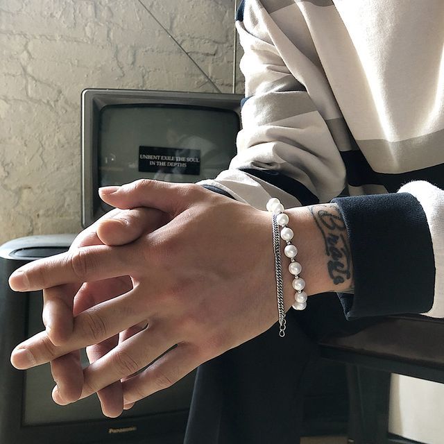 Kopesh-Faux Pearl Layered Bracelet