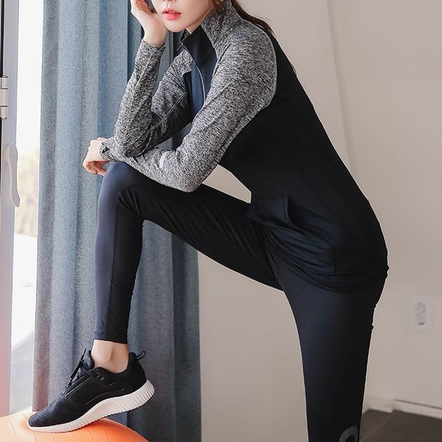 REALLION Set Sports Bra + Sweatpants + Raglan Sweatshirt YesStyle