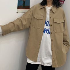 Chikee - Pocket Detail Button Jacket Chikee - Pocket Detail Button Jacket