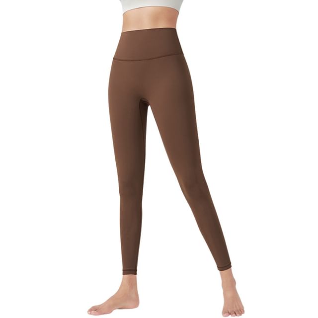 Runyz-High Waist Plain Yoga Pants