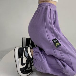 Ketaph - Lettering Fabric Applique Sweatpants