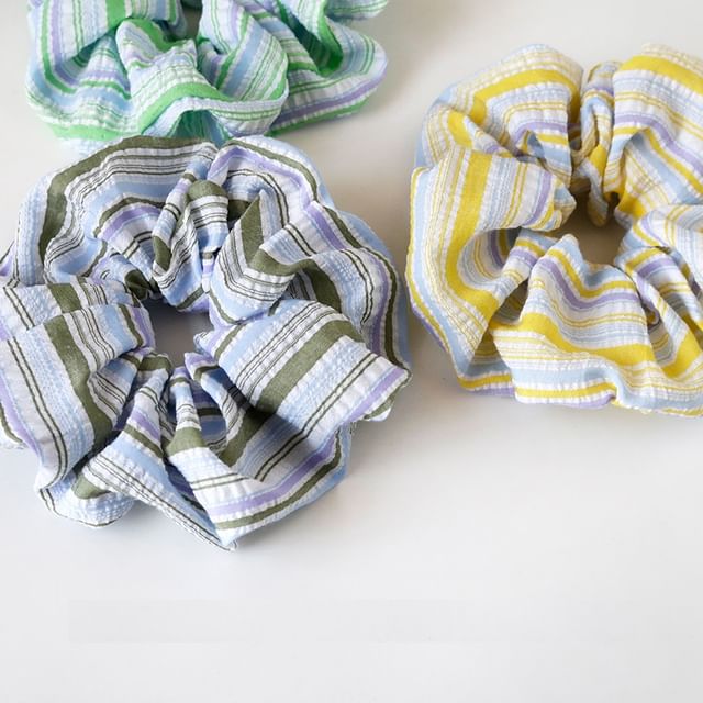 Allyrinta-Color Block Striped Scrunchie