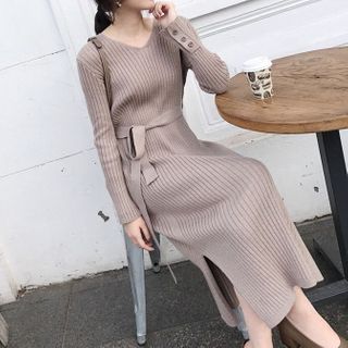 knit dress with side slits