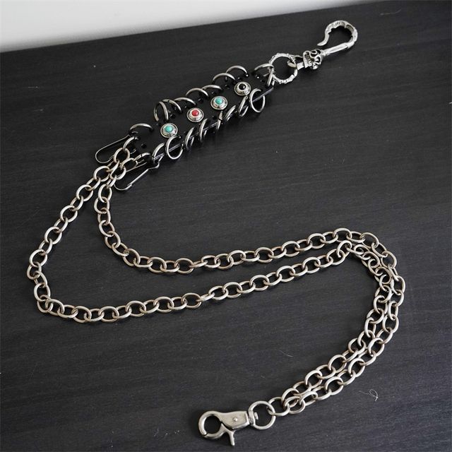BABLIBU-Genuine Leather Layered Alloy Wallet Chain