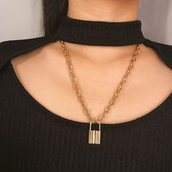 Seirios - Alloy Lock Pendant Necklace Seirios - Alloy Lock Pendant Necklace
